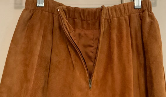 SALE—Chamois Suede Leather Skirt/Midi-Maxi/Camel-… - image 7