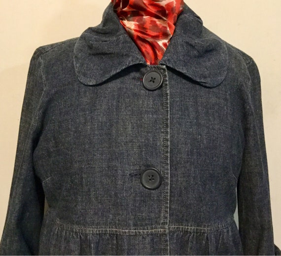 Blue Denim Jean Jacket-Coat-Blazer/"French Cuff"/… - image 4