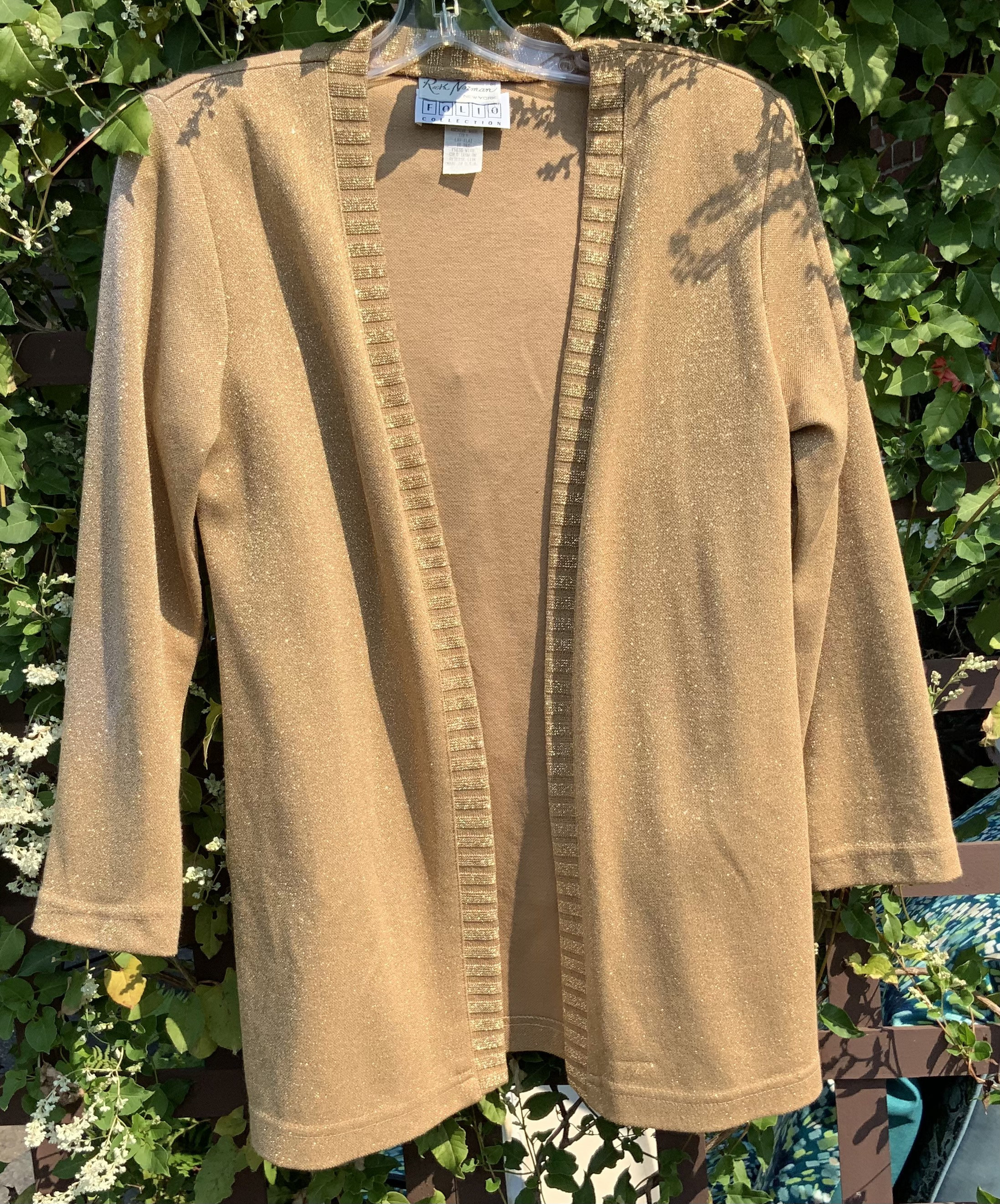 Gold Metallic Cardigan-sweater-jacket-shacket-coat/saks Fifth Avenue/ruth  Norman Folio/woman Size Extra-small/dressy Formalwear/vintage 1980 - Etsy | Cardigans