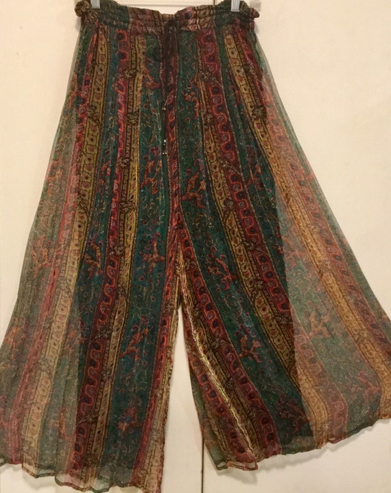 1970 Paisley Harem Pants-Palazzo-Maxi Skirt/Sheer… - image 4