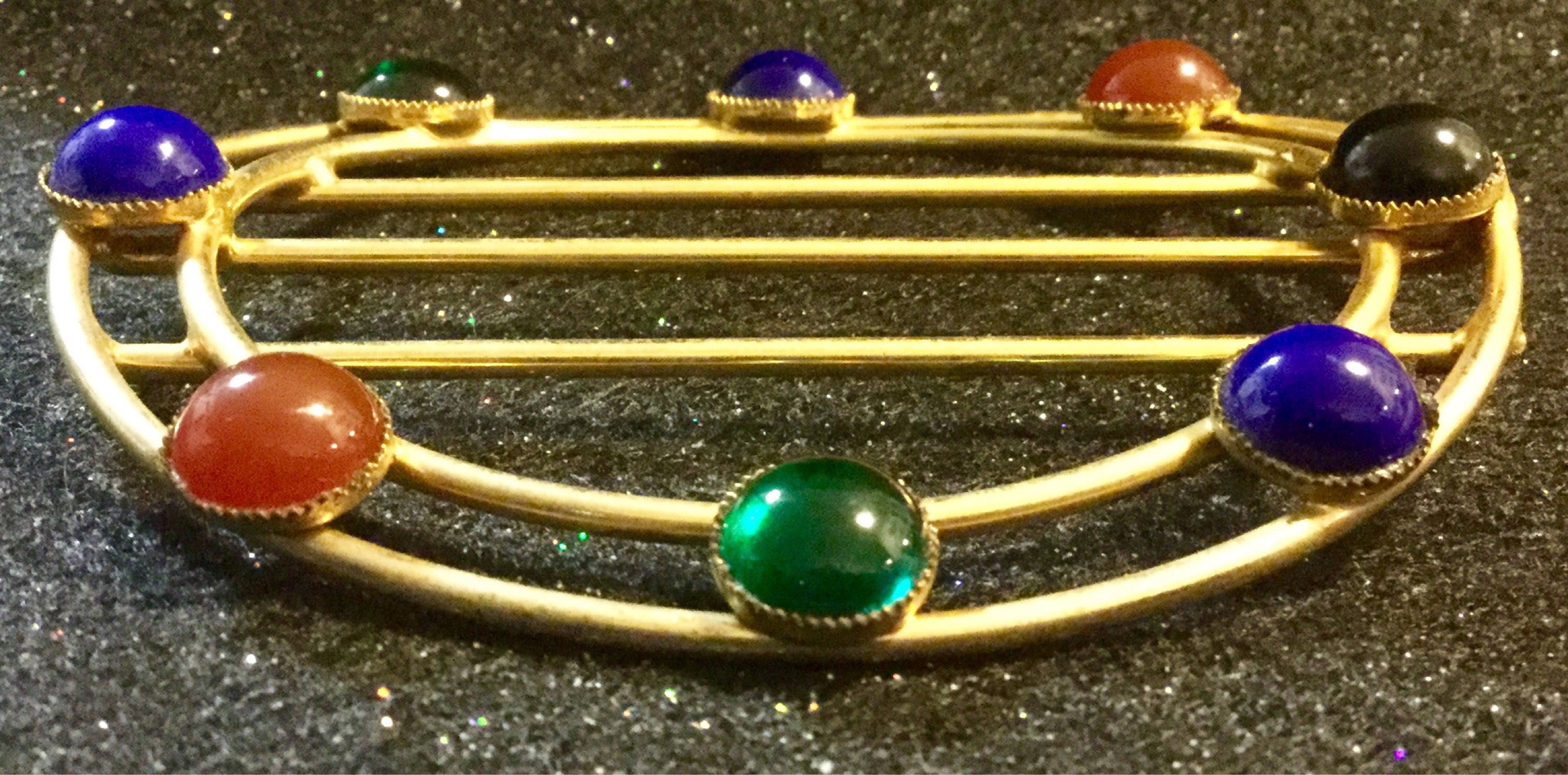 Brass Belt Buckle/rhinestone Glass Cabochon Stones 