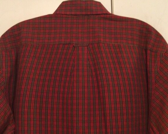 Vtg Mens christmas Plaid Shirt Red 