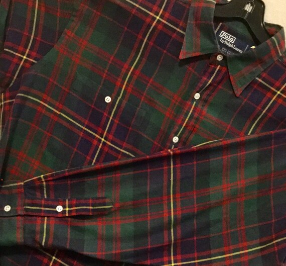 ralph lauren red and green plaid shirt