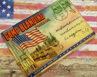 1941 Postcard Ephemera US Military Souvenir/Foldout/Camp Blanding/Army-Navy-National Guard Training Center/Kingsley Lake Florida/Vintage Set