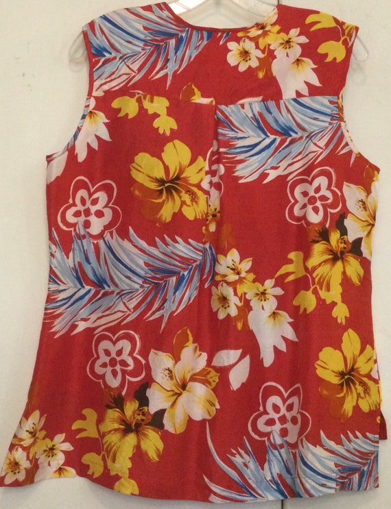 Floral Hawaiian Print Blouse-Shirt-Top/“Harve Ben… - image 4