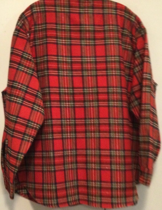 1970s Red Plaid Flannel Shirt “Big Mike” Heavy-Duty/C… - Gem