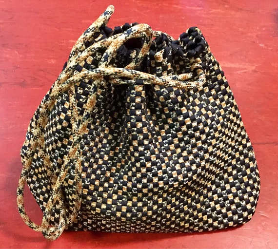 SALE—50s Black Purse-Handbag-Pocketbook-Pouch/Wov… - image 7