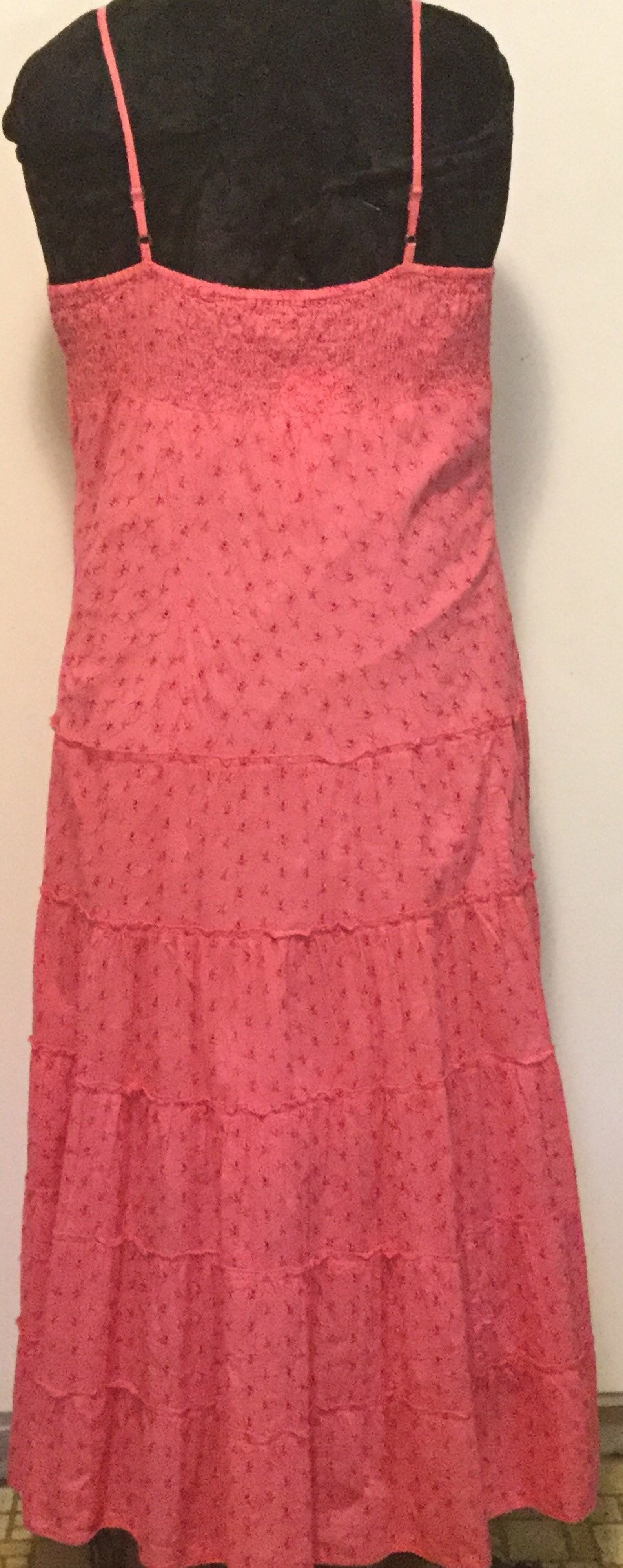 Pink Sundress Maxi Dress NWT Eyelet Long Coral Spaghetti Strap Etsy