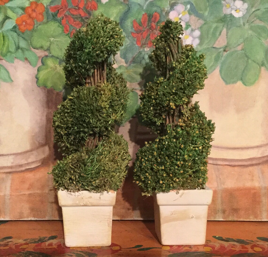 Mini Faux Topiary Tree/green Evergreen/fake Floral Etsy
