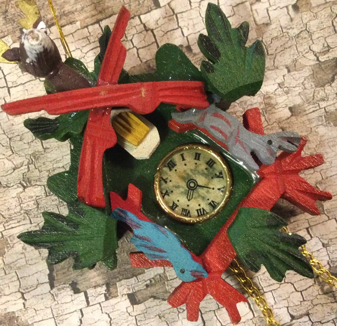 Cuckoo Clock Christmas Ornament/carved Wood/black Forest Germany