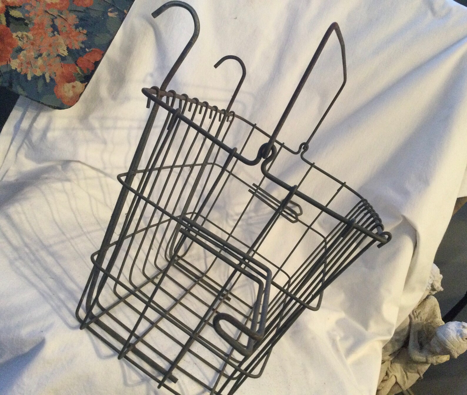 Vintage Wire Bicycle/Bike Basket Woven Metal Swing Handle Etsy