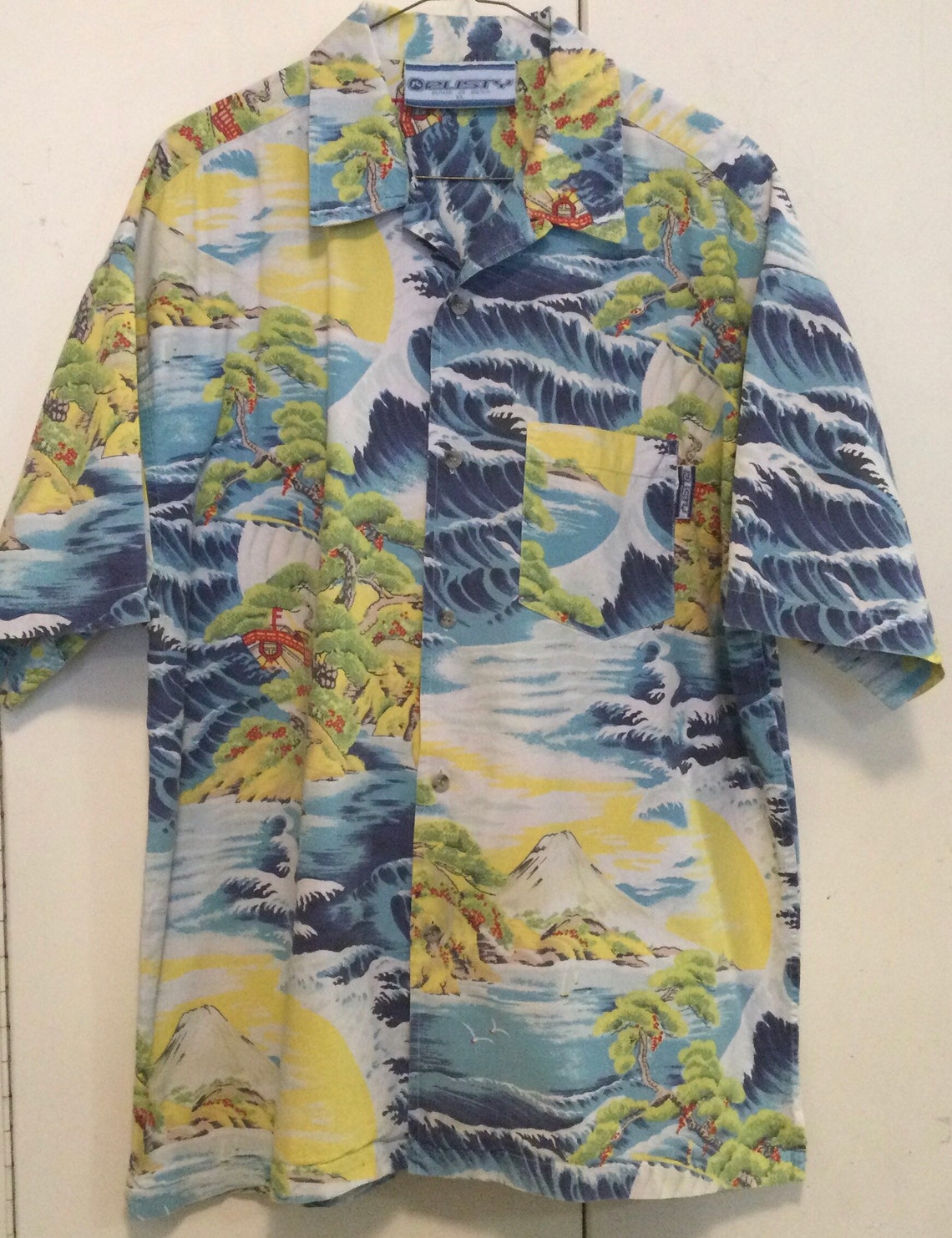 Japanese Hawaiian Shirt Rusty Made in India Japan Scenic | Etsy