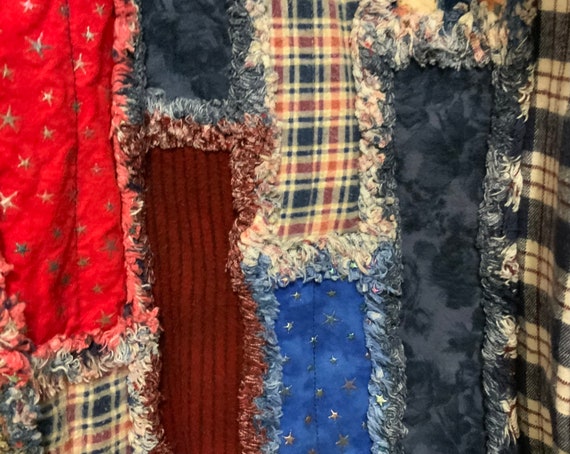 Patchwork Blazer-Jacket-Shacket/Red & Blue Plaid … - image 7