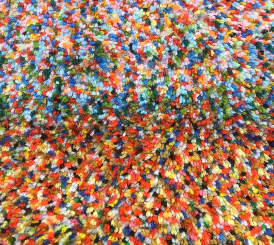 Vintage Multi-Color Woven Hook Rug – 41x24 Inch Kitchen Throw Decorative, Pre-Owned