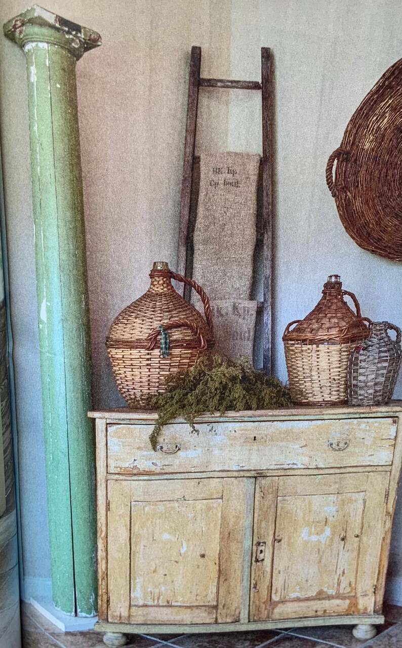 1960s Wine Jug/demijohn/carboy Wicker Glass Bottle Etsy