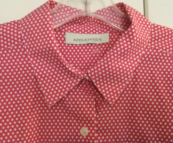 Appleseed’s Blouse-Shirt-Top Pair/Red-Blue Polka-… - image 5