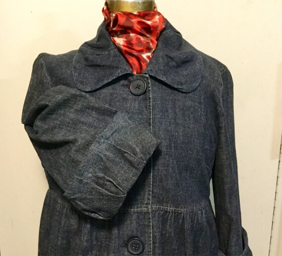 Blue Denim Jean Jacket-Coat-Blazer/"French Cuff"/… - image 1