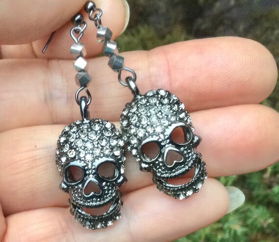 Rhinestone skeleton earrings online