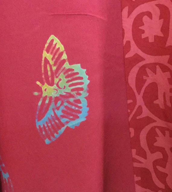 Pink Butterfly Jacket-Shacket-Over Shirt/Patchwor… - image 8