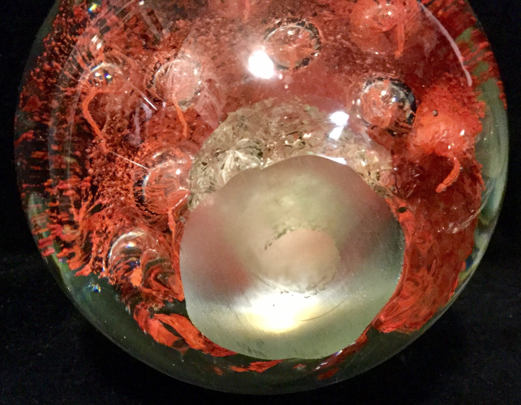 Art Glass Paperweight Bookend Pair Blown Glass Sculpture Round Etsy