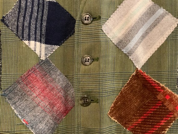 Patchwork Vest/Multicolor Plaid/Wool/Repurposed M… - image 8