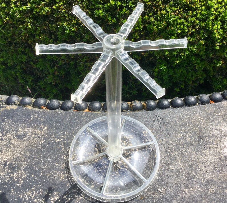 Clear Lucite Jewelry Stand Rack Holder Storage Organizer Retail Display Table-Top Large 8 x 13 inches Vintage 1970/'s