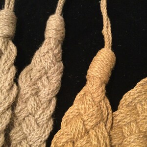 Curtain Tiebacks-Holdback Set/Window Drapery Hardware/Flat Woven Braided Jute Rope/NOS/Coastal Beach House Decor/4 Piece/Vintage 1990s bild 4