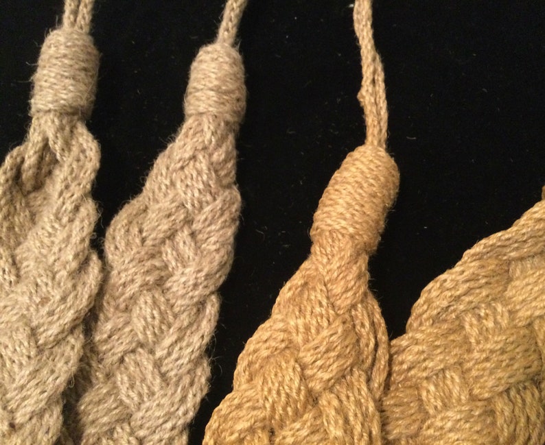 Curtain Tiebacks-Holdback Set/Window Drapery Hardware/Flat Woven Braided Jute Rope/NOS/Coastal Beach House Decor/4 Piece/Vintage 1990s bild 4