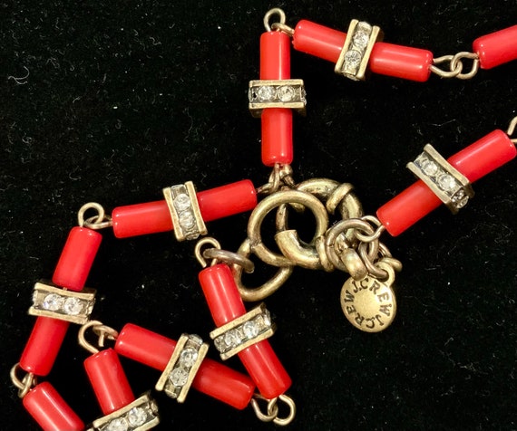 J. Crew Beaded Necklace/Rhinestone/Faux Red Coral… - image 8