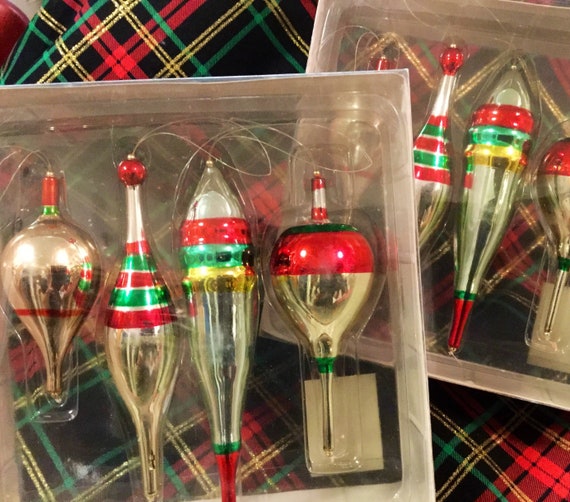 Dept 56 Nautical Christmas Ornaments/fishing Ornament/lure/bobber/mercury  Glass/blown-glass/coastal Beach/8 Piece Set/nos/vintage 1990s -  Canada