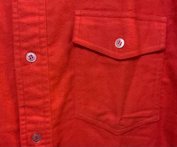 Red Flannel Shirt/Solid Red/Compass/Button Up/Dag… - image 7