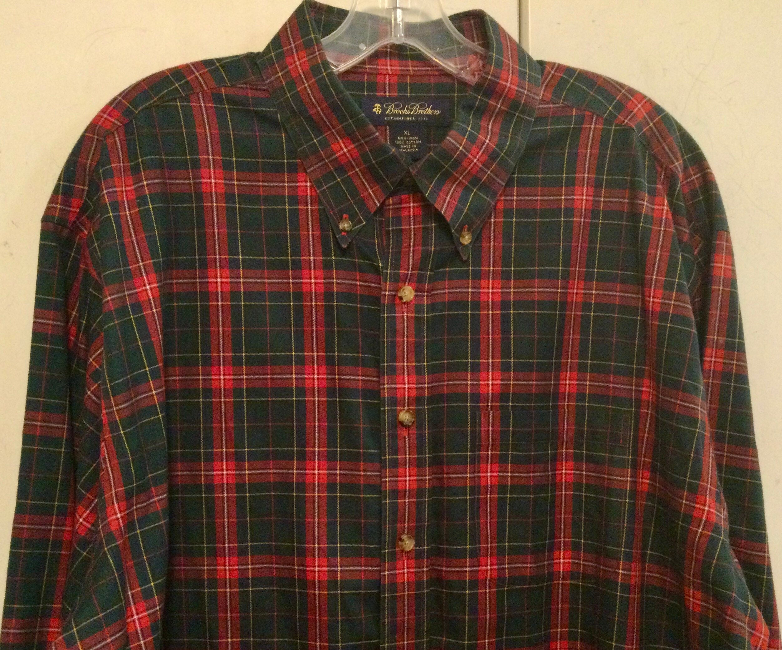 Brooks Brothers Plaid Shirt Red/green 