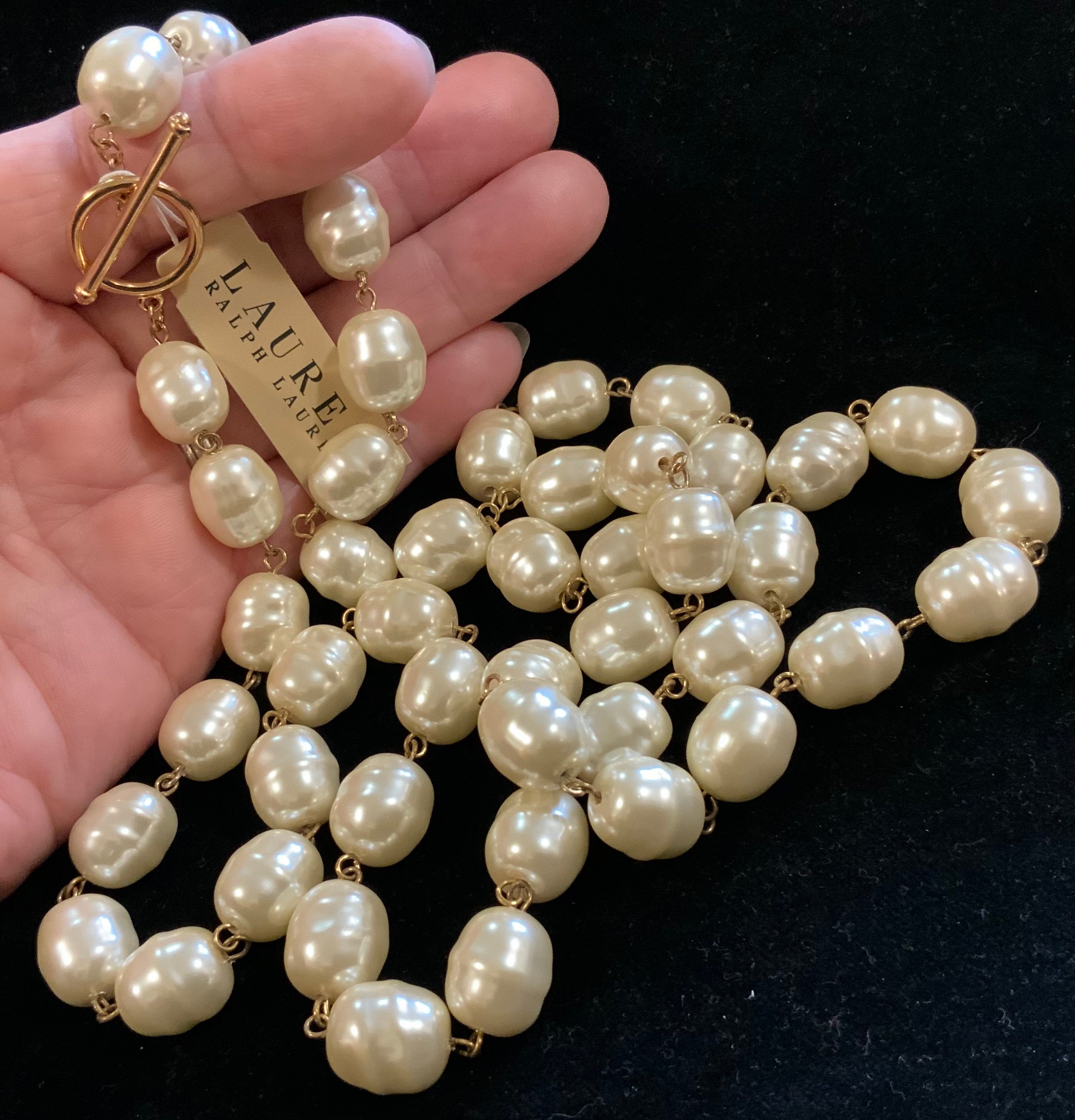 RL Pearl Necklace/lauren Ralph Lauren/faux Baroque Pearl