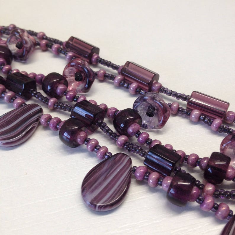 Purple Czech Glass Bracelet Purple Handmade BraceletSpring JewelrySummer Glass JeverlyPurple Czech Glass Bracelet