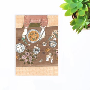 Carte La soupe au Potiron, carte postale, carte automne
