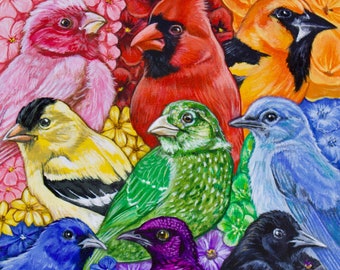 Pride Birds original painting