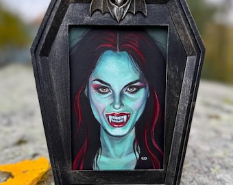 Vampiress original framed painting