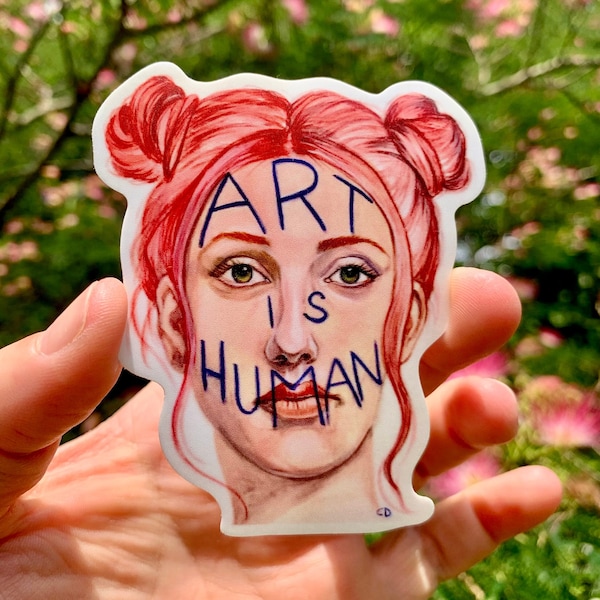 Art Is Human die-cut vinyl sticker