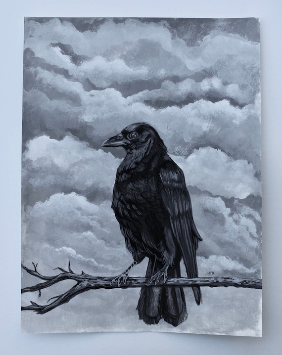 Black Crow Omen Painting -  Canada