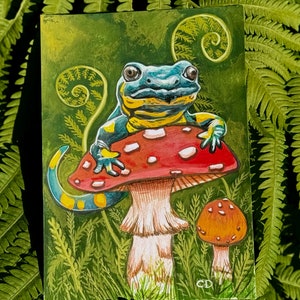 Salamander auf Pilz