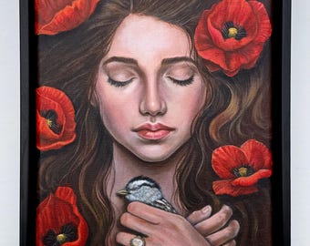 Sleeping Beauty's Silent Screams original framed painting