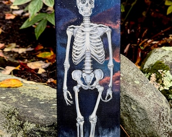 Skeleton Walking At Midnight original painting