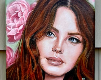 Lana Del Rey origineel portretschilderij