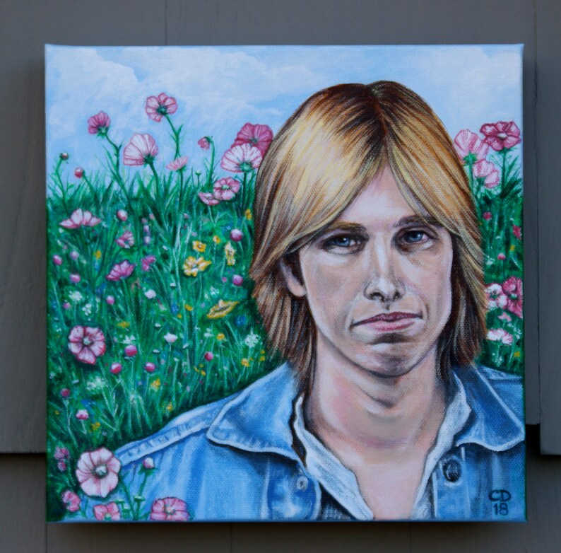 Tom Petty Among the Wildflowers Portrait Etsy