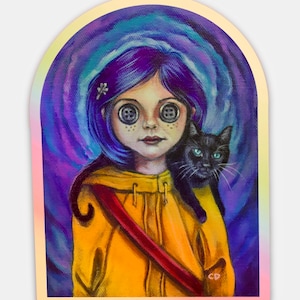 Coraline holographic sticker