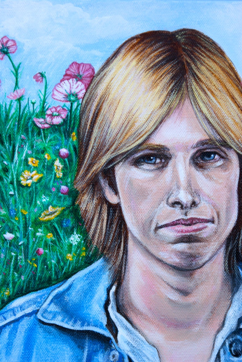 Tom Petty Among the Wildflowers Portrait Etsy