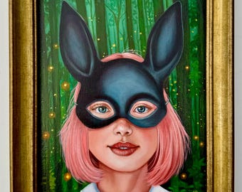 The Woods At Dusk original framed oil painting