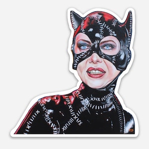 Sticker femme chat en vinyle découpé