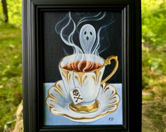 Ghost Tea Party original framed painting