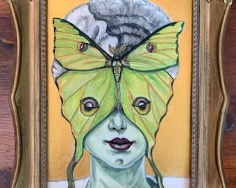 Bride of Frankenstein Moth original painting